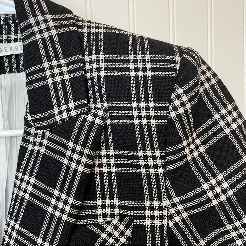 Veronica Beard Jenny Check Plaid Short Sleeve Dickey Jacket Black White Size 2 - Picture 4 of 10